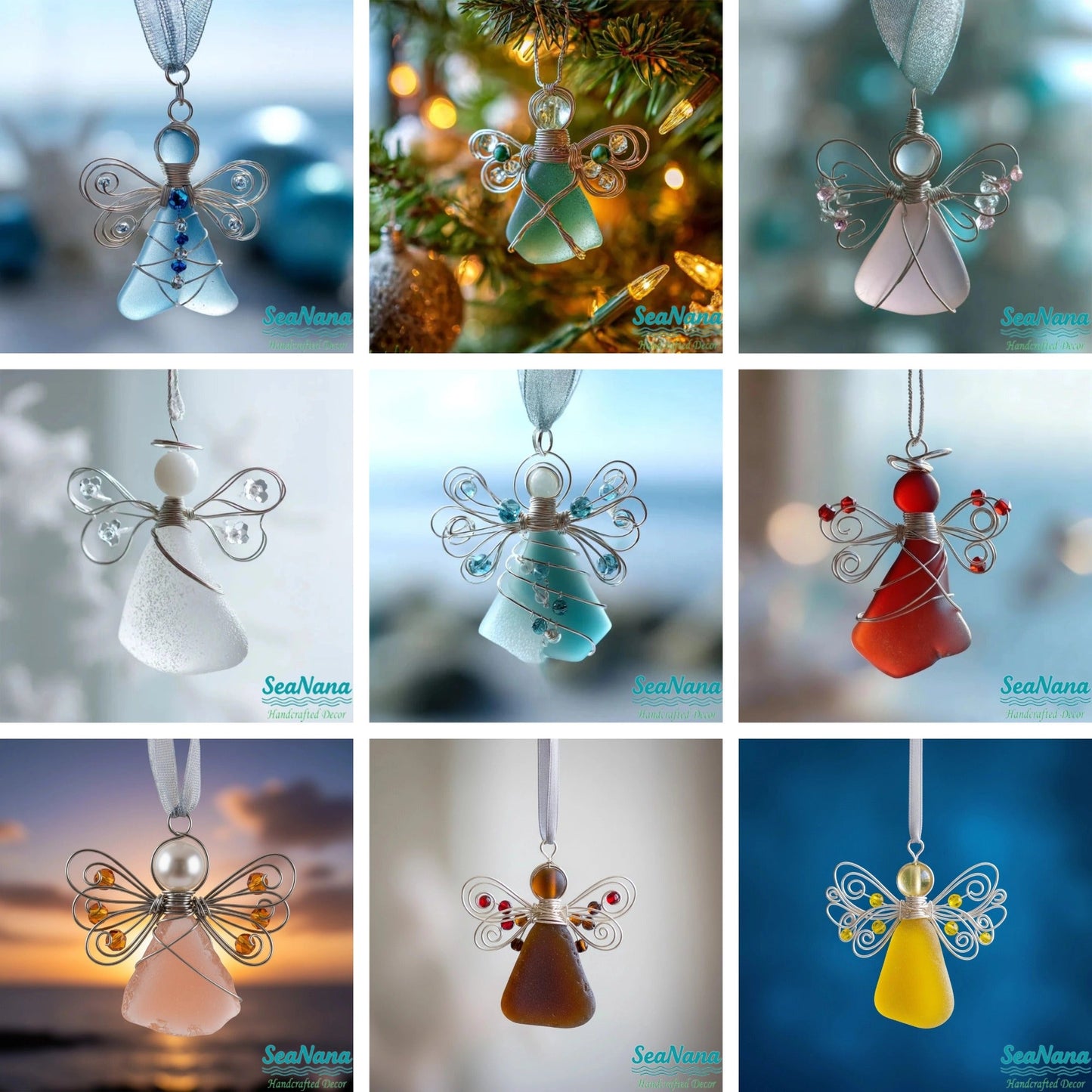 šHandmade Sea Glass Angel Ornament(Buy 6 Free Shipping Now)