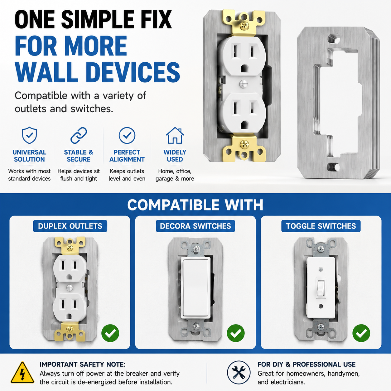 🔌 Outlet Leveling Spacers | Fix Loose & Recessed Outlets For A Flush Finish🔧