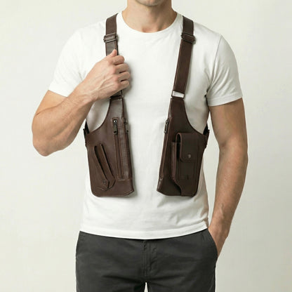 Premium Leather Adjustable Underarm Shoulder Bag for Men & Women