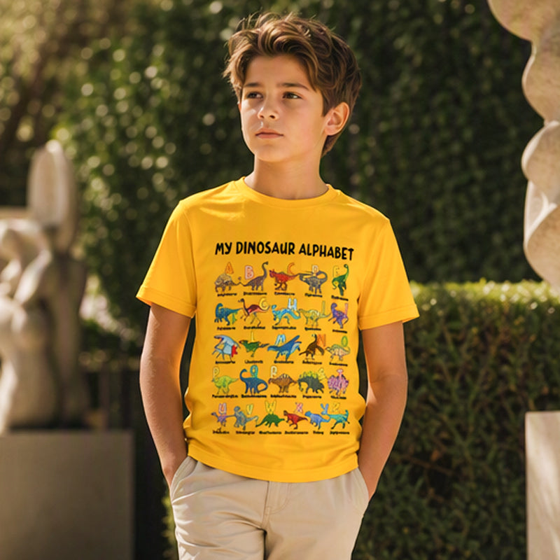 Kids Dinosaur Alphabet Graphic T-Shirt