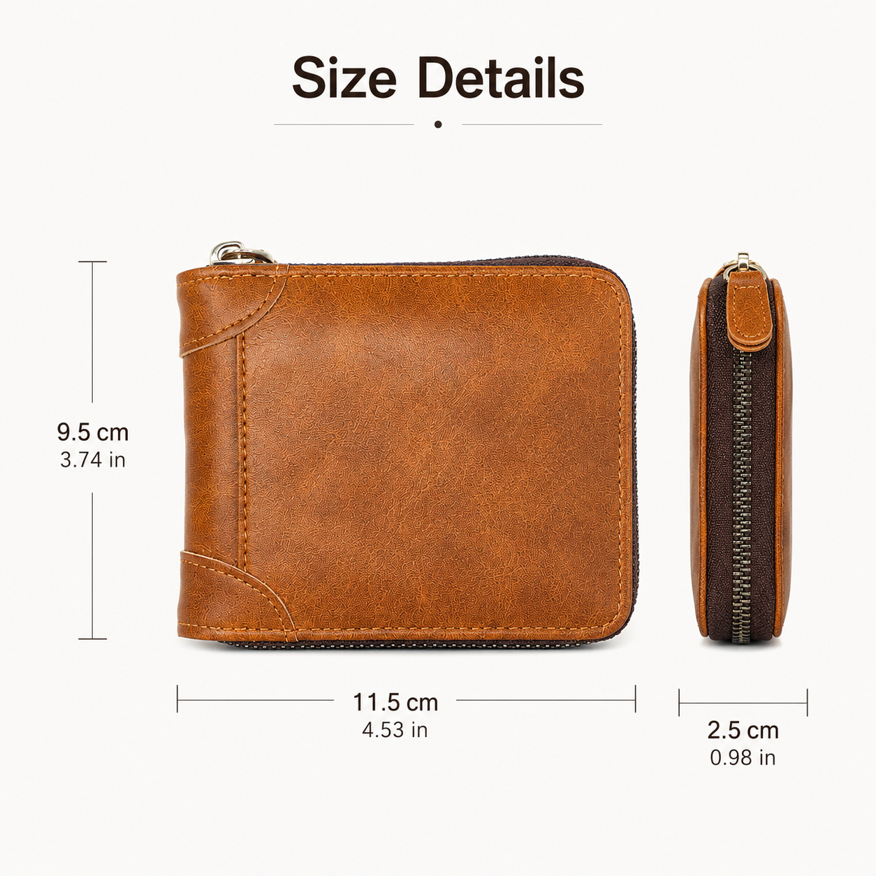 🔥LAST DAY 49% OFF🔥💼 Vintage Zip Wallet, Bifold Card Coin Purse