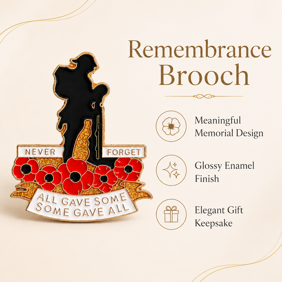 🌺 Red Poppy 111th Anniversary Remembrance Brooch