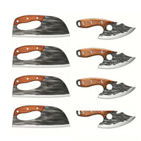 Hand-Forged Kitchen Knife - Knife*4+Splitter*4
