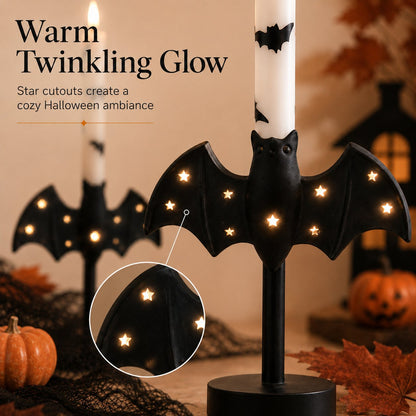 🎉🎃🦇 Flameless Bat Candle Holders for a Safer Halloween Glow（Candles not included）