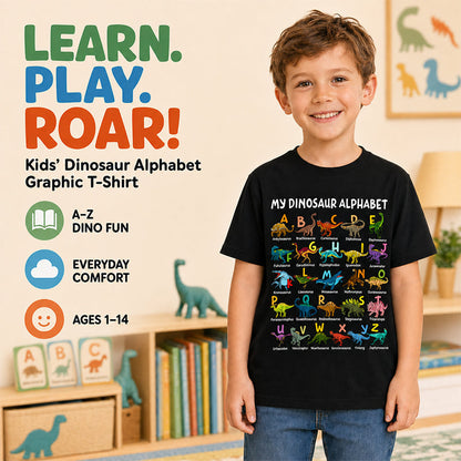 Kids Dinosaur Alphabet Graphic T-Shirt