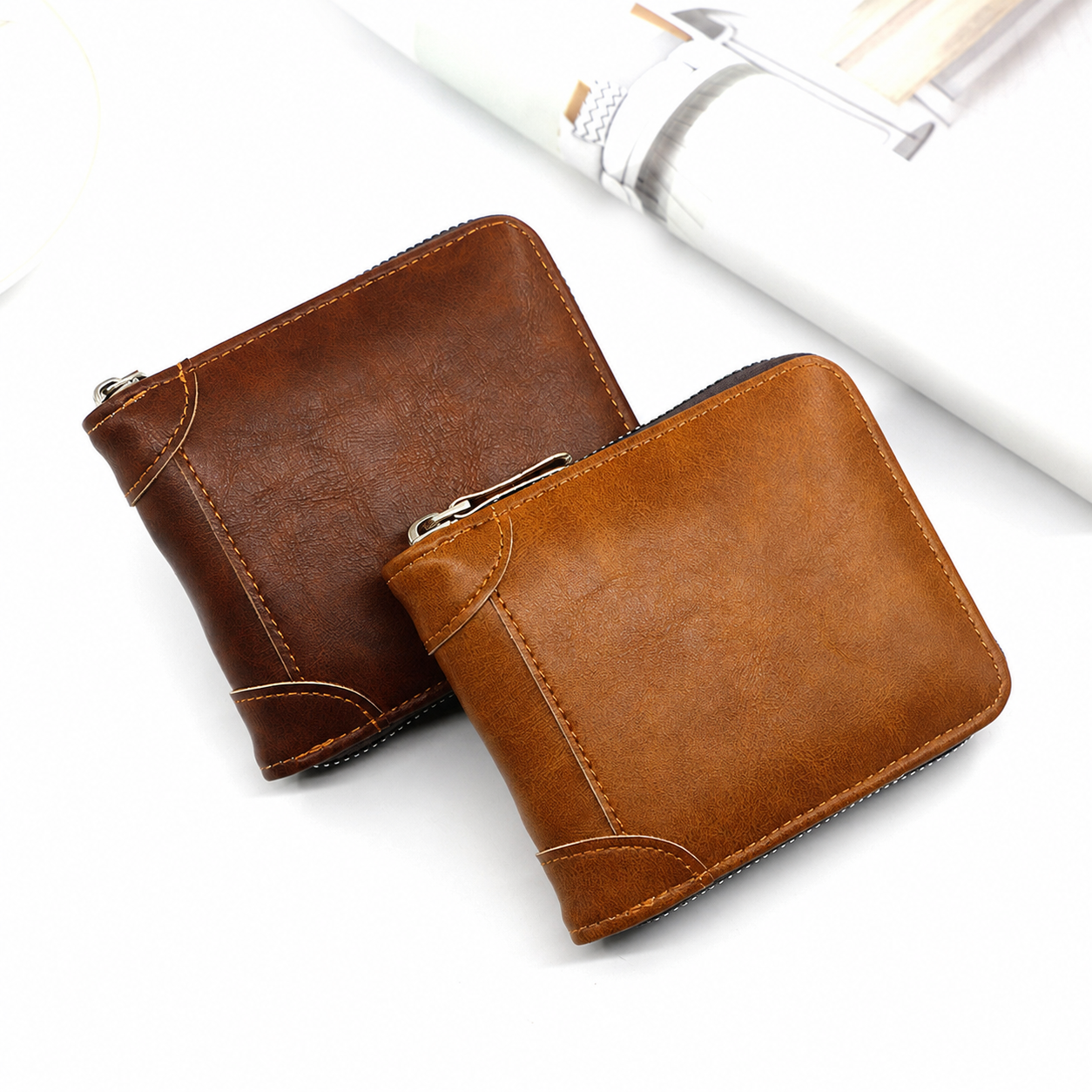 🔥LAST DAY 49% OFF🔥💼 Vintage Zip Wallet, Bifold Card Coin Purse