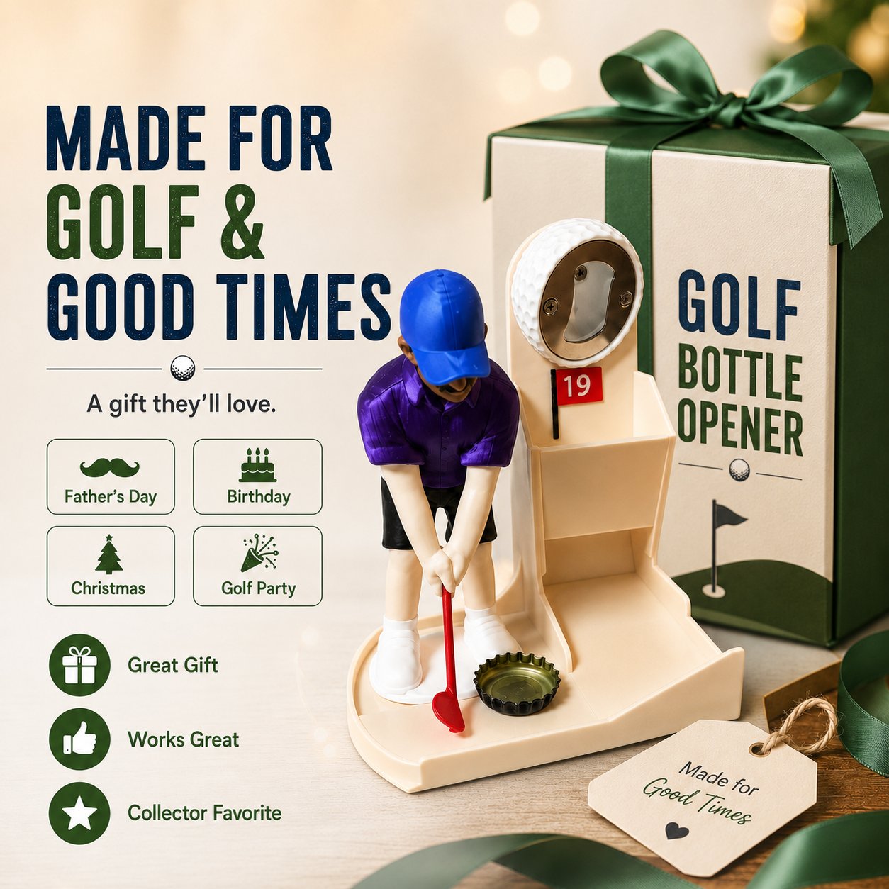 ⚡ Limited-Time 65% OFF 🍺Golf Cap Launcher Fridge Magnet Bottle Opener🏌️