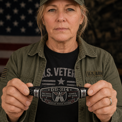 🎖️DD-214 American Woman Veteran Bracelet — She Served With Honor