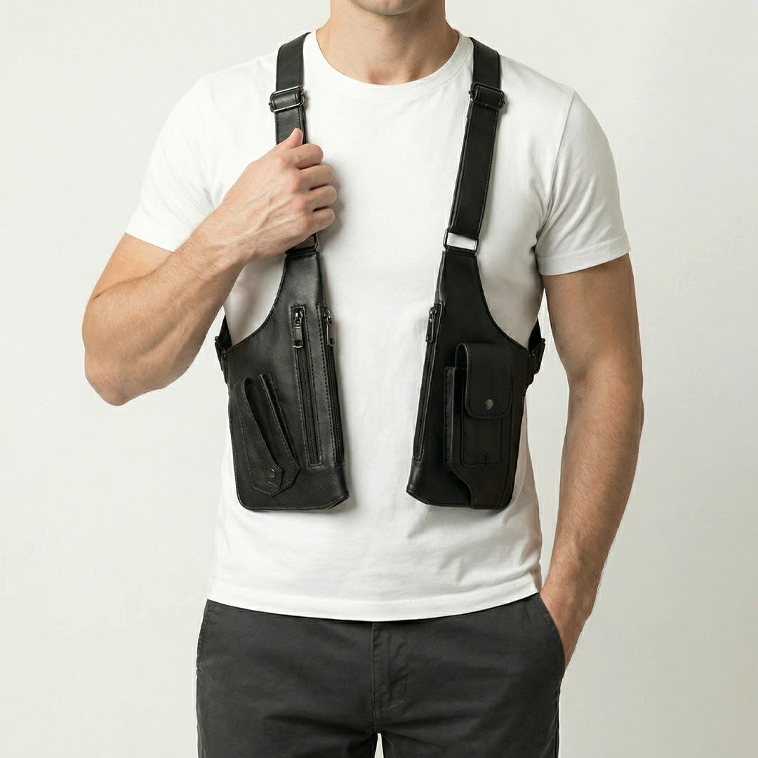 Premium Leather Adjustable Underarm Shoulder Bag for Men & Women