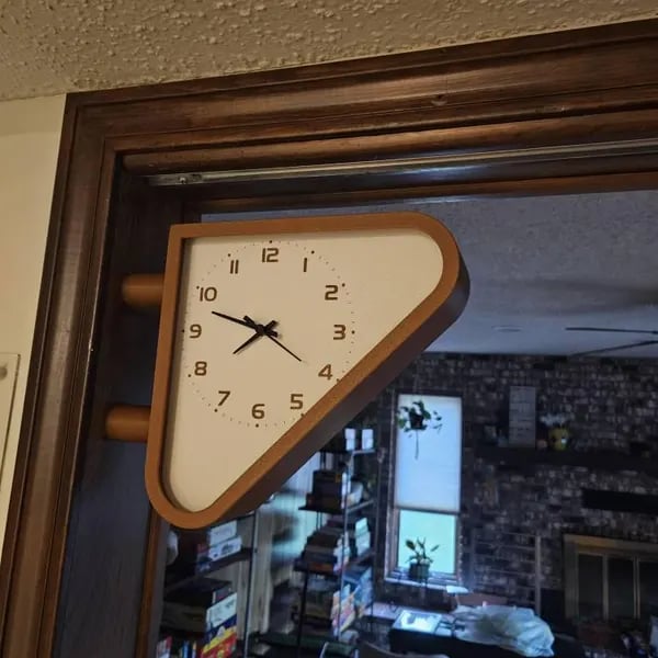 1970s Inspired Double Sided Station Clock