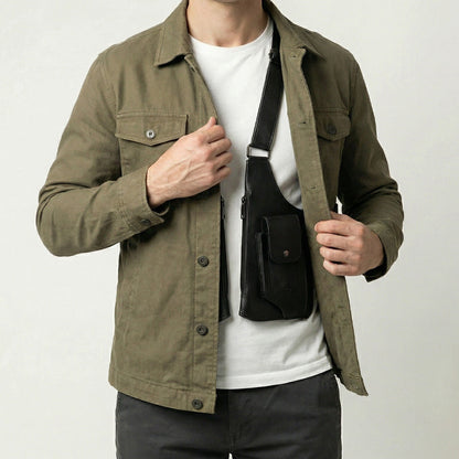 Premium Leather Adjustable Underarm Shoulder Bag for Men & Women