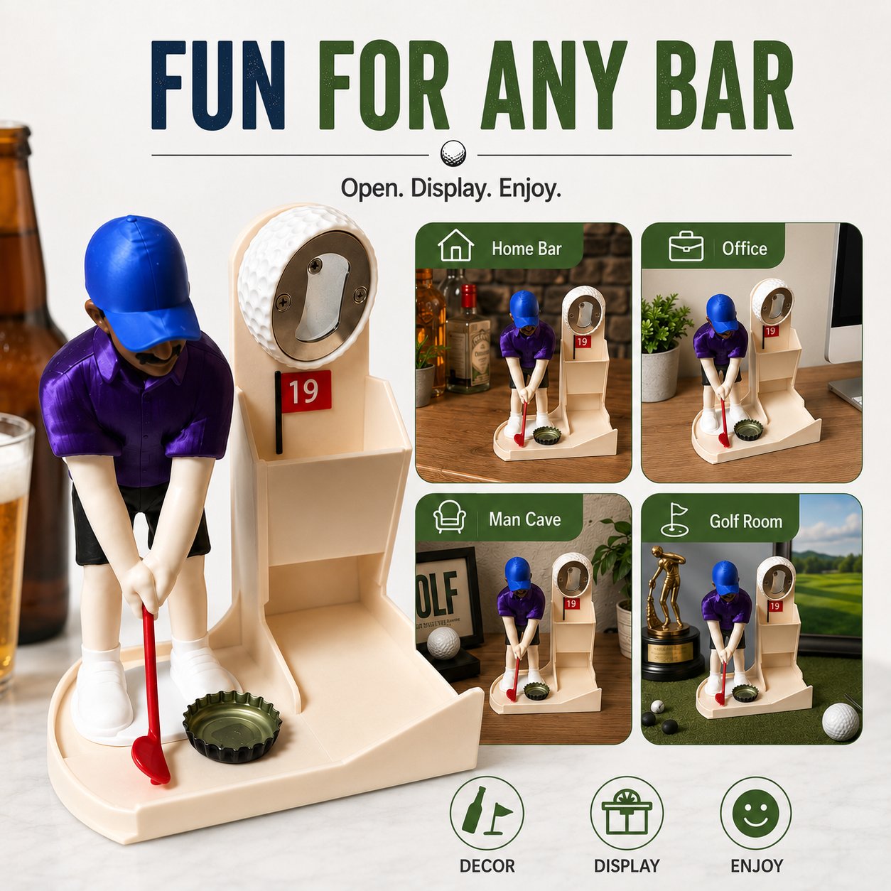 ⚡ Limited-Time 65% OFF 🍺Golf Cap Launcher Fridge Magnet Bottle Opener🏌️