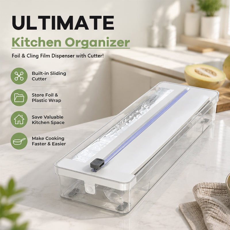 Kitchen Aluminum Foil Paper Plastic Wrap Storage Cutting Box