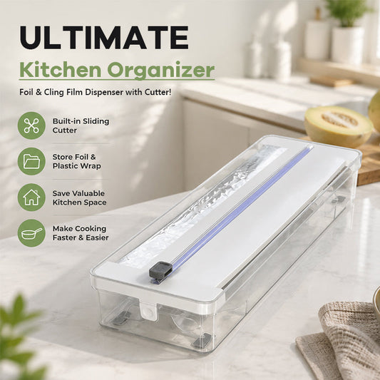Kitchen Aluminum Foil Paper Plastic Wrap Storage Cutting Box