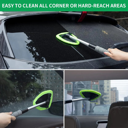 💥 💥 🔥 Windshield Cleaning Tool, Microfiber Car Window Cleaner with  Extendable Handle