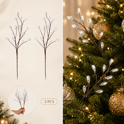 🎄Crystal Christmas Tree Picks – Sparkling 11.8" Holiday Branch Decorations