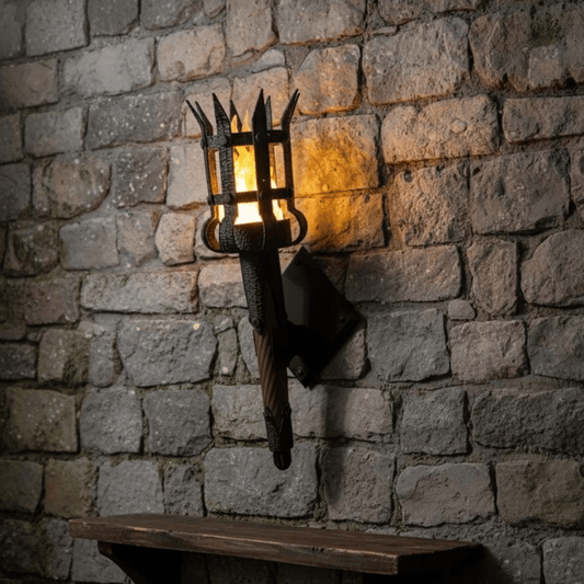 Medieval Torch Wall Sconce: Battery LED Realistic Candle Light with Remote