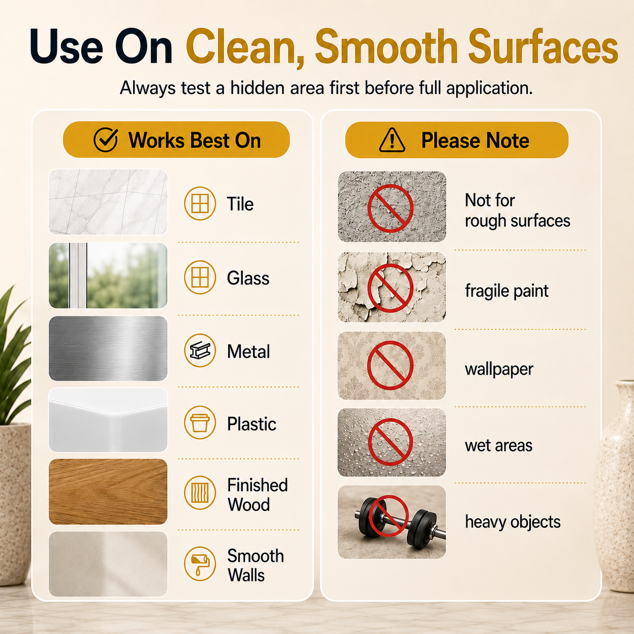 Use On Smooth Surfaces