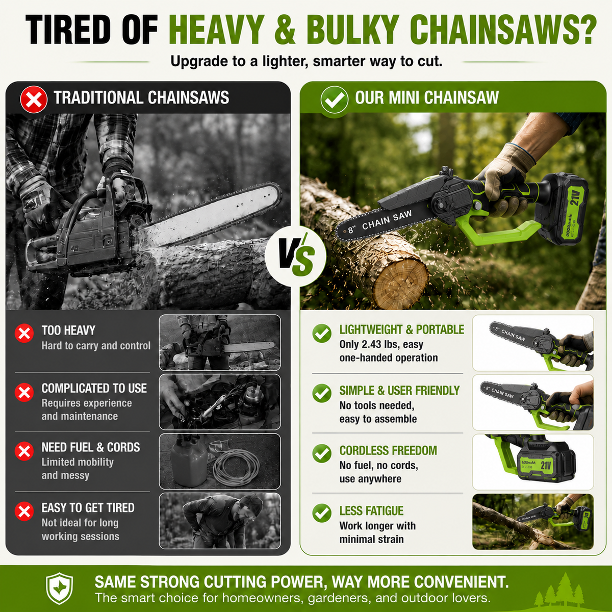 Mini Chainsaw 🔋 6-Inch Portable Electric Chainsaw for Tree Trimming & DIY  URL Handle