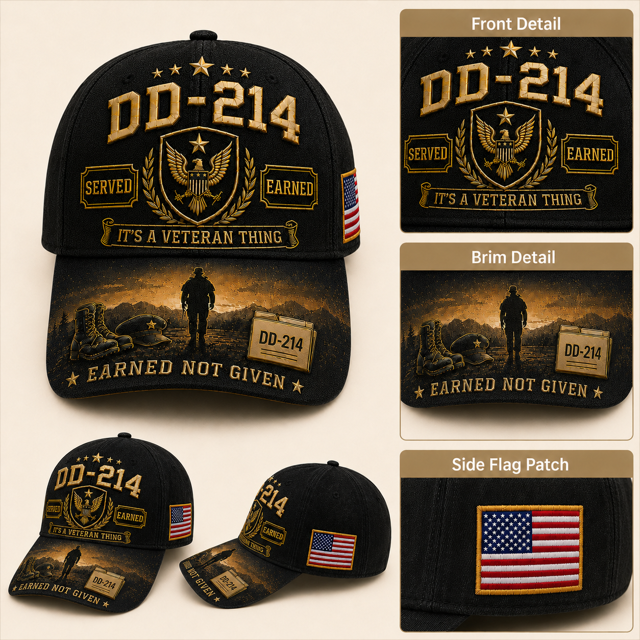 DD-214 Served Earned Commemorative Cap