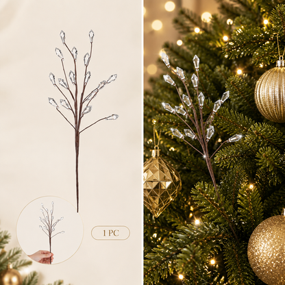 🎄Crystal Christmas Tree Picks – Sparkling 11.8" Holiday Branch Decorations