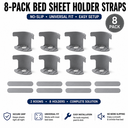 4-Pack Heavy Duty Bed Sheet Clips, Locking Mattress Corner Holders👔