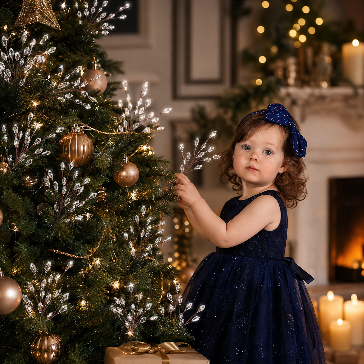 🎄Crystal Christmas Tree Picks – Sparkling 11.8" Holiday Branch Decorations