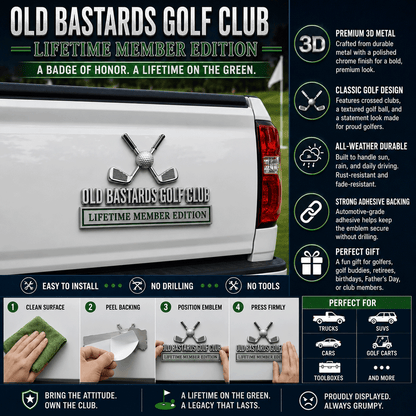 Old Bastards Golf Club Lifetime Member Edition Car Emblem