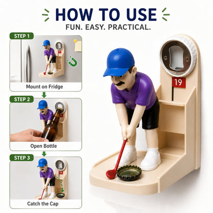 ⚡ Limited-Time 65% OFF 🍺Golf Cap Launcher Fridge Magnet Bottle Opener🏌️