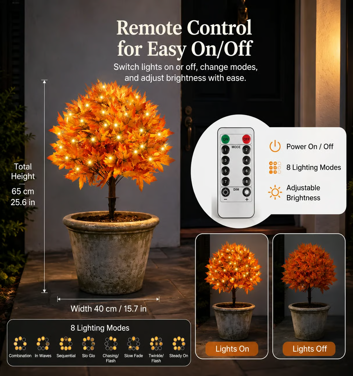 Light-Up Autumn Maple Tree – LED Fall Tree Ornament