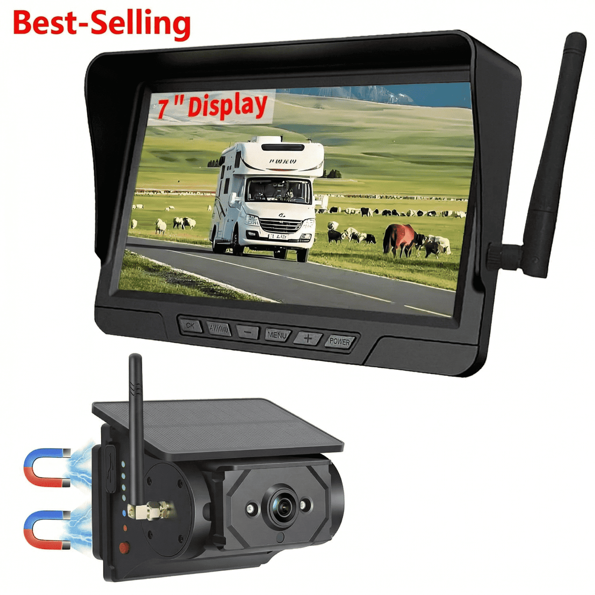 Mroace Magnetic Solar Wireless Backup Camera