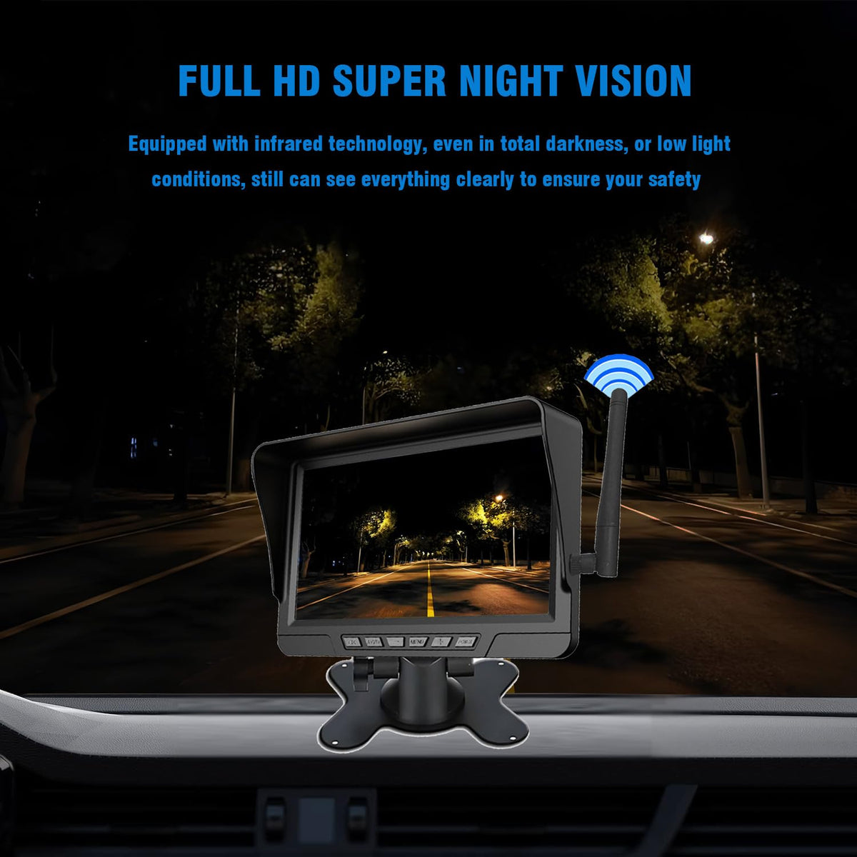 Mroace Magnetic Solar Wireless Backup Camera